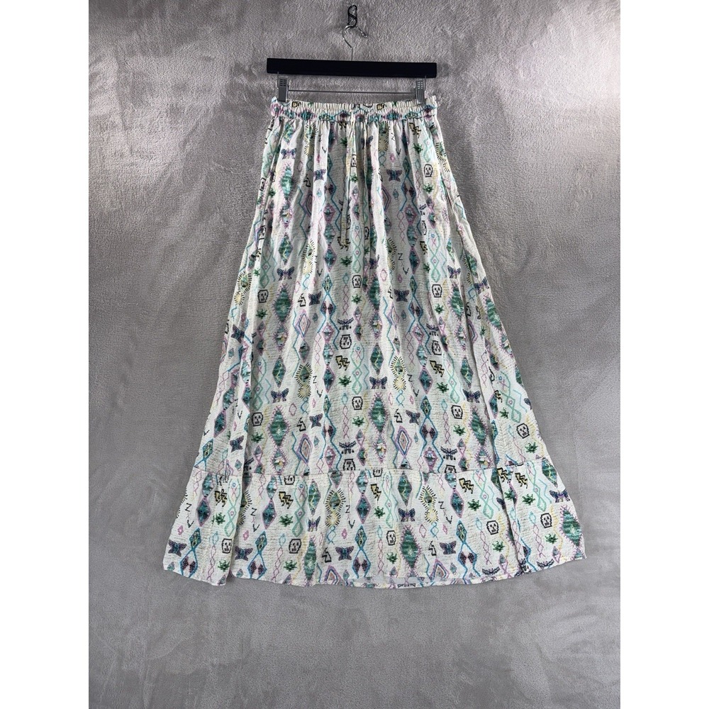 Zadig & Voltaire Joho Kilim Skirt Womens Size 38 White Graphic Print Boho - Picture 1 of 11